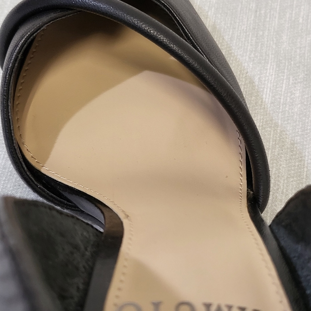 VINCE Camuto Shoes Size 6.5M Black Heels Classic Adeilia Leather Upper - Picture 6 of 9